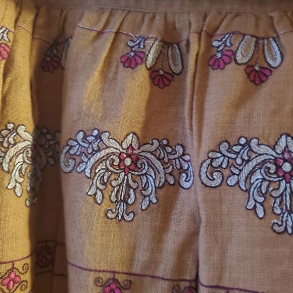 Anthropologie Meghan Embroidered Pocketed Wrap Mini Skirt US Size 10 Boho Indie - Picture 5 of 16